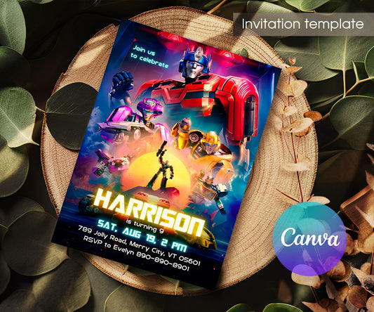 Transformers Rescue Bots customizable invitation template | Share or Print | boy | BO988