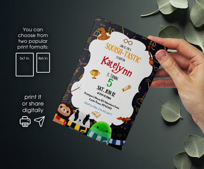 Squishmallows Harry Potter customizable invitation template | Share or Print | LO761