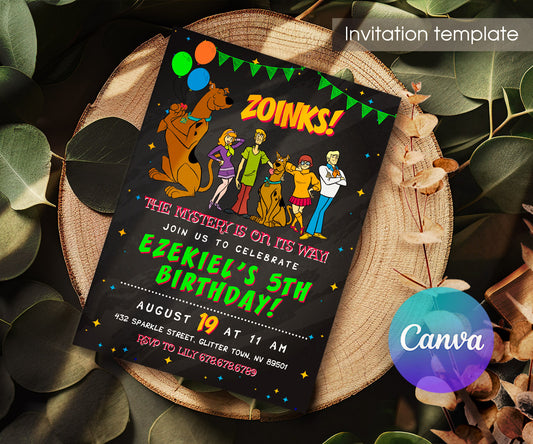 Scooby-Doo customizable invitation template | Share or Print | AF113