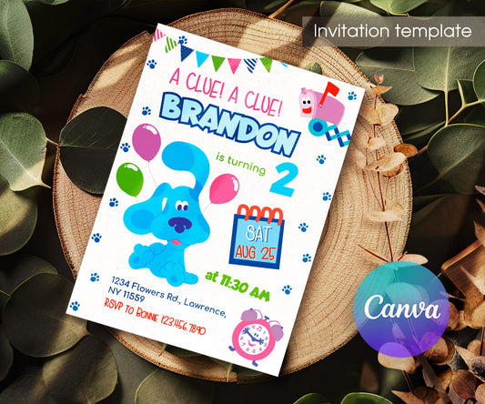 Blue's Clues Puppy customizable invitation template | Share or Print | KP939