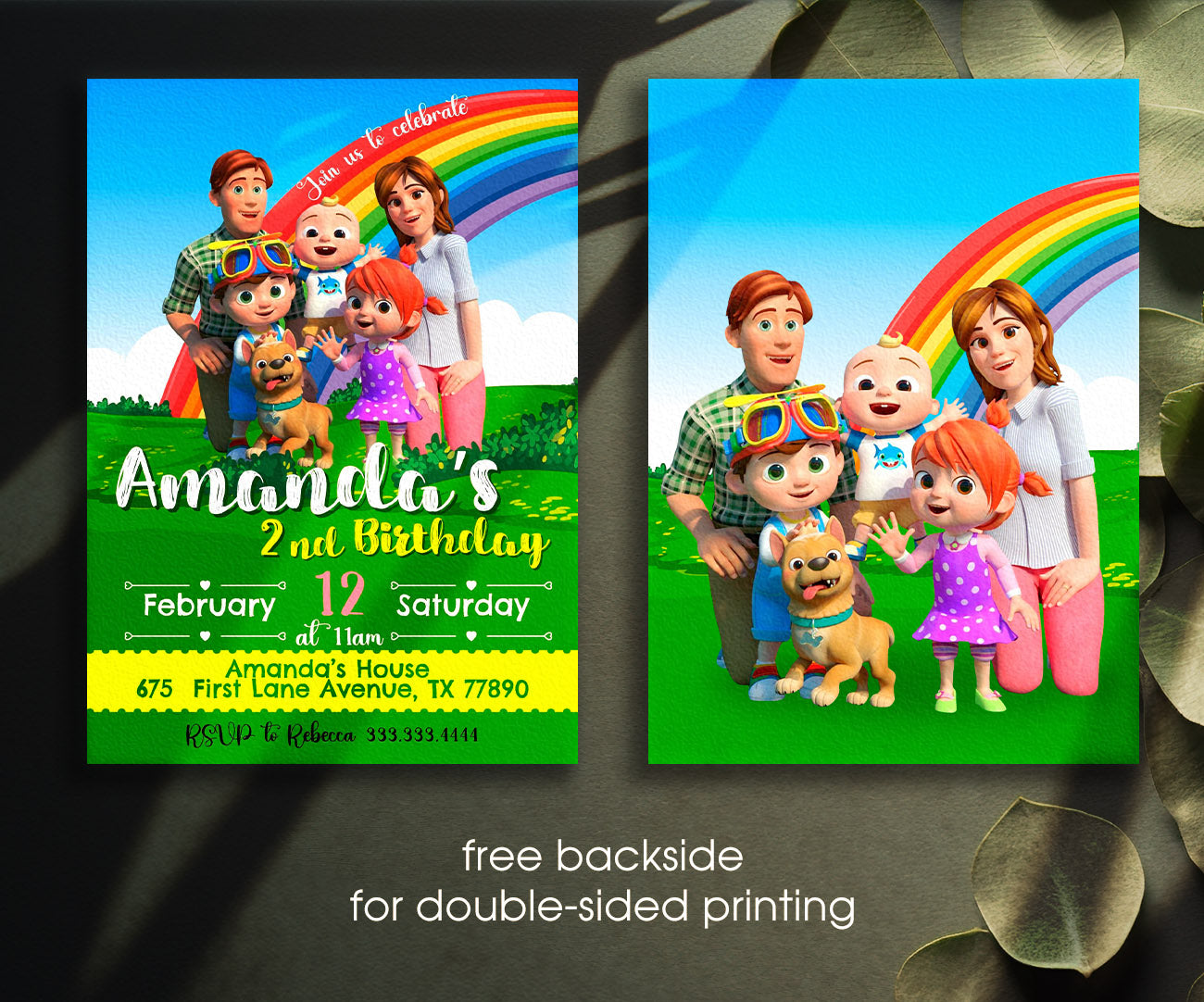Cocomelon customizable invitation template | Share or Print | XS497