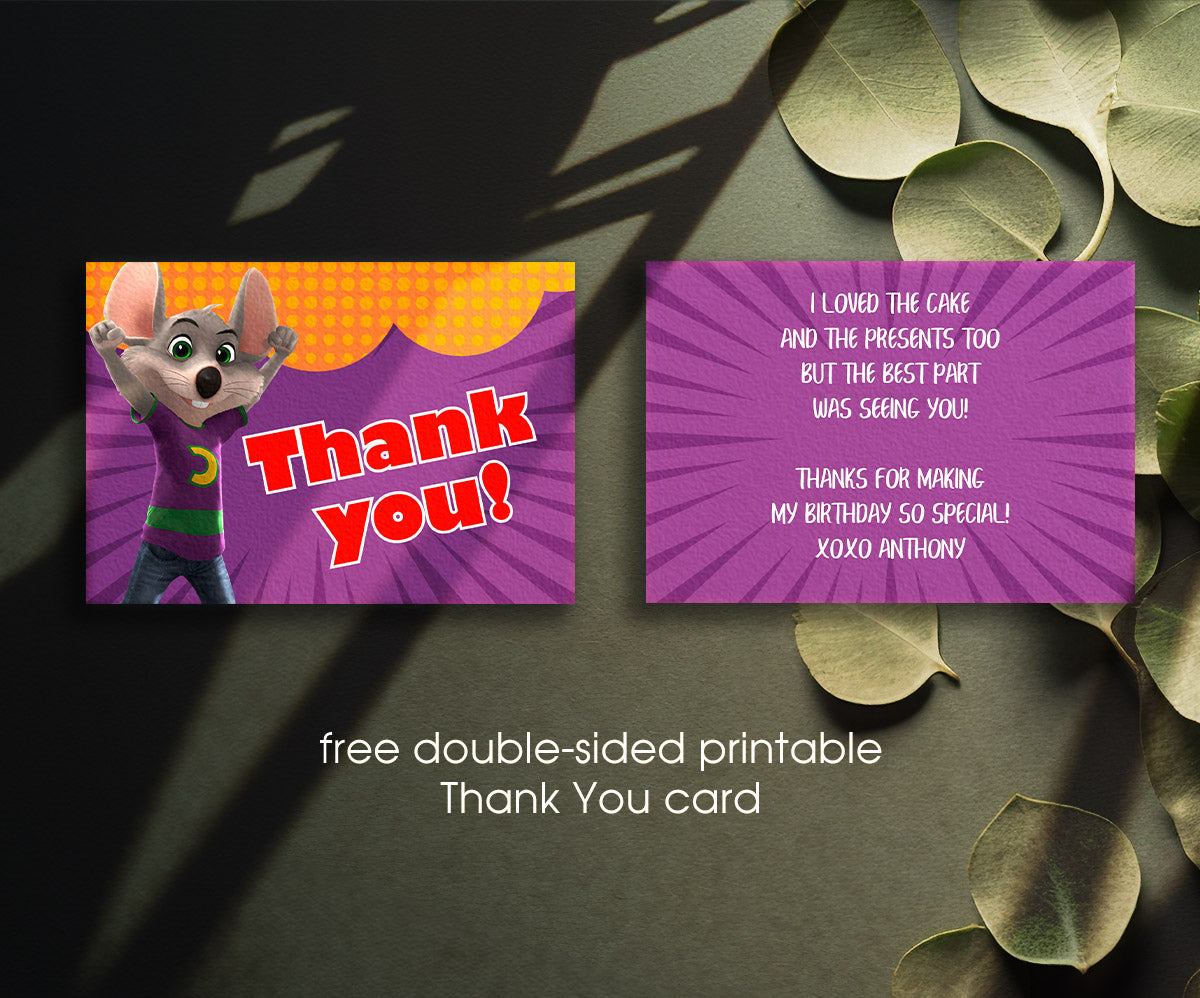 Chuck E. Cheese customizable invitation template | Share or Print | QG793