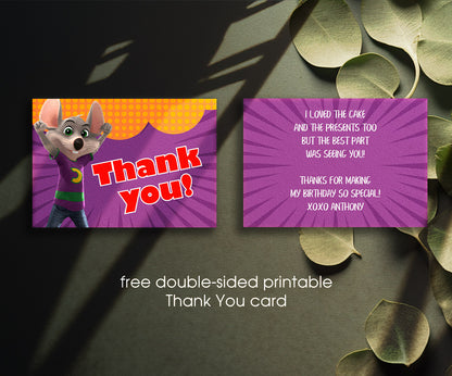 Chuck E. Cheese customizable invitation template | Share or Print | QG793