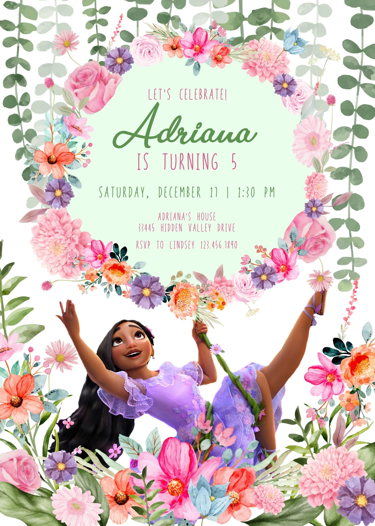 Encanto Mirabel customizable invitation template | Share or Print | girl | JU707