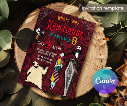 The Nightmare Before Christmas Halloween customizable invitation template | Share or Print | PR854