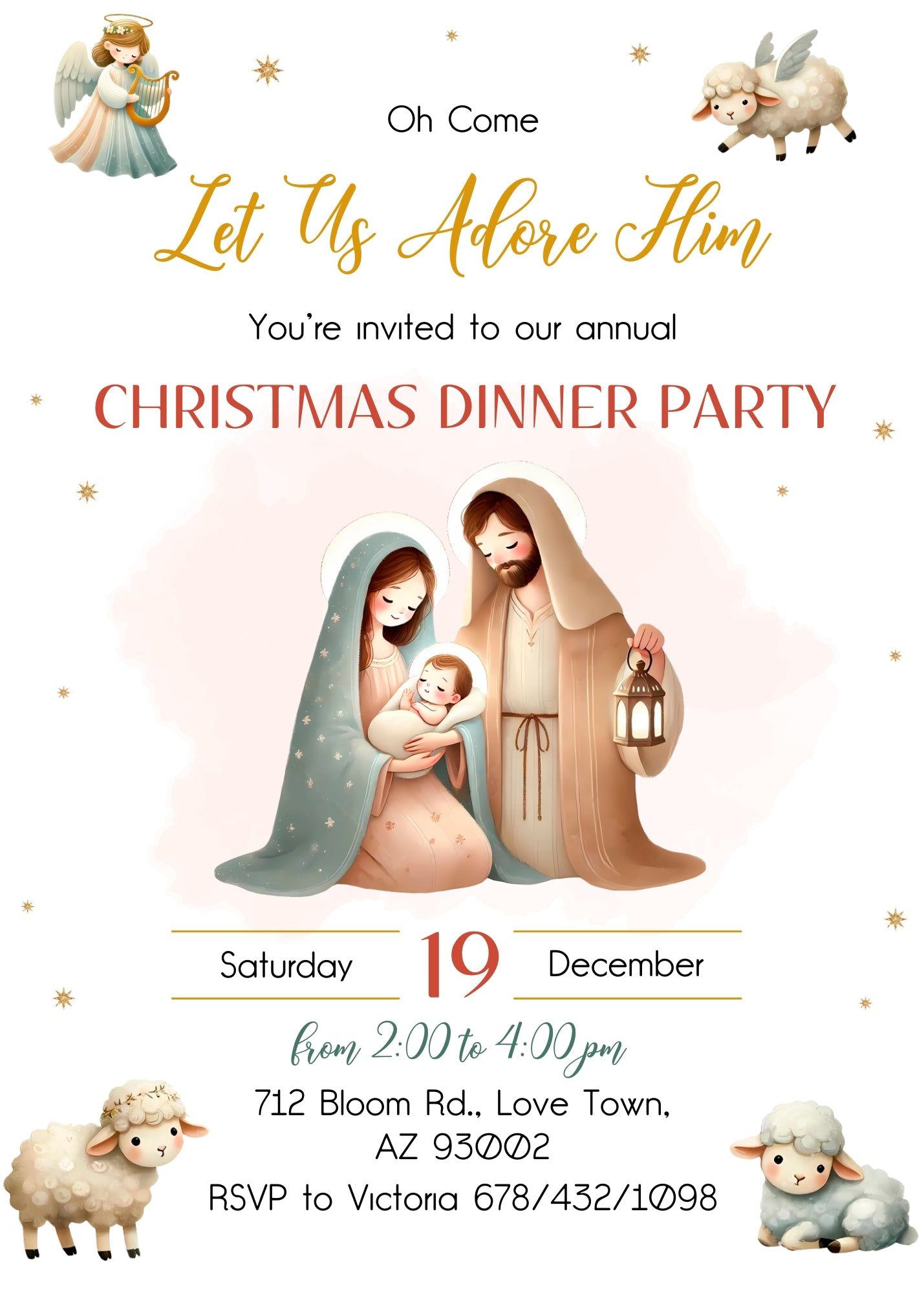 A Night In Bethlehem customizable invitation template | Share or Print | SE496