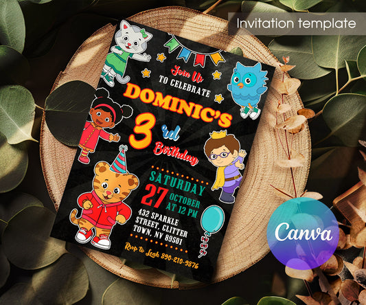 Daniel Tiger's Neighborhood customizable invitation template | Share or Print | HM975