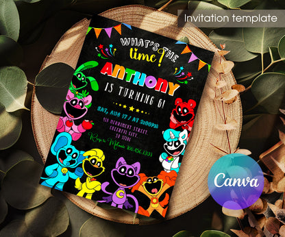 Smiling Critters customizable invitation template | Share or Print | JQ478