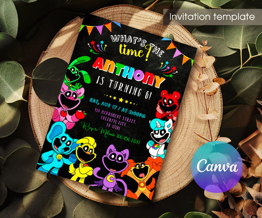 Smiling Critters customizable invitation template | Share or Print | JQ478