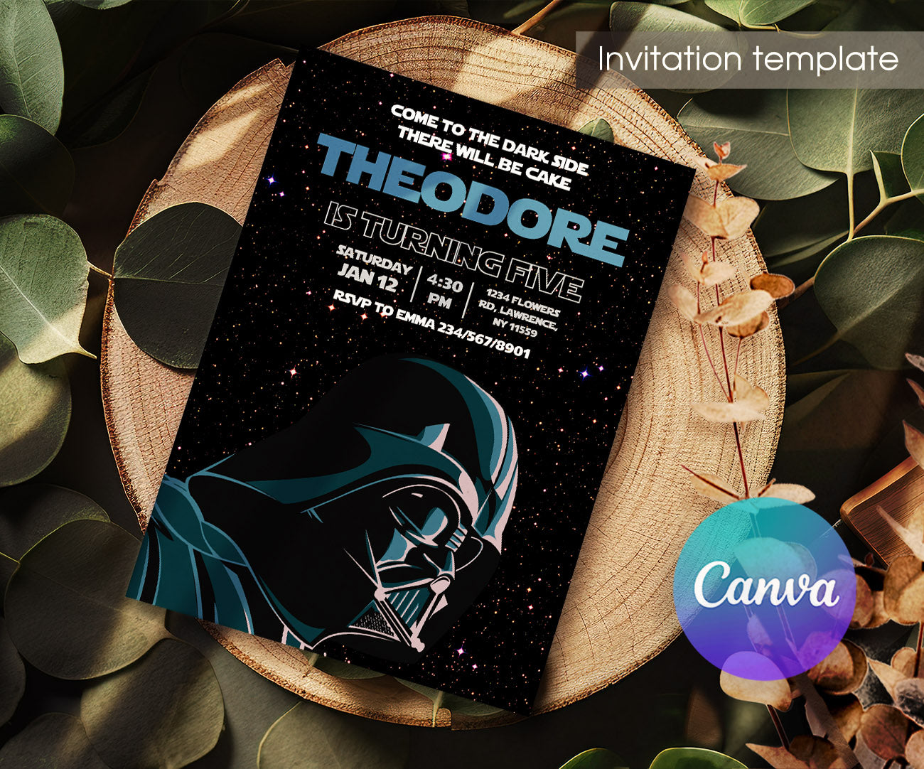 Star Wars Darth Vader customizable invitation template | Share or Print | boy | ZR249