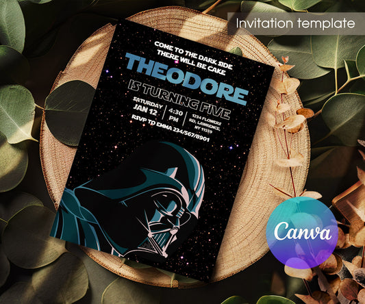 Star Wars Darth Vader customizable invitation template | Share or Print | boy | ZR249