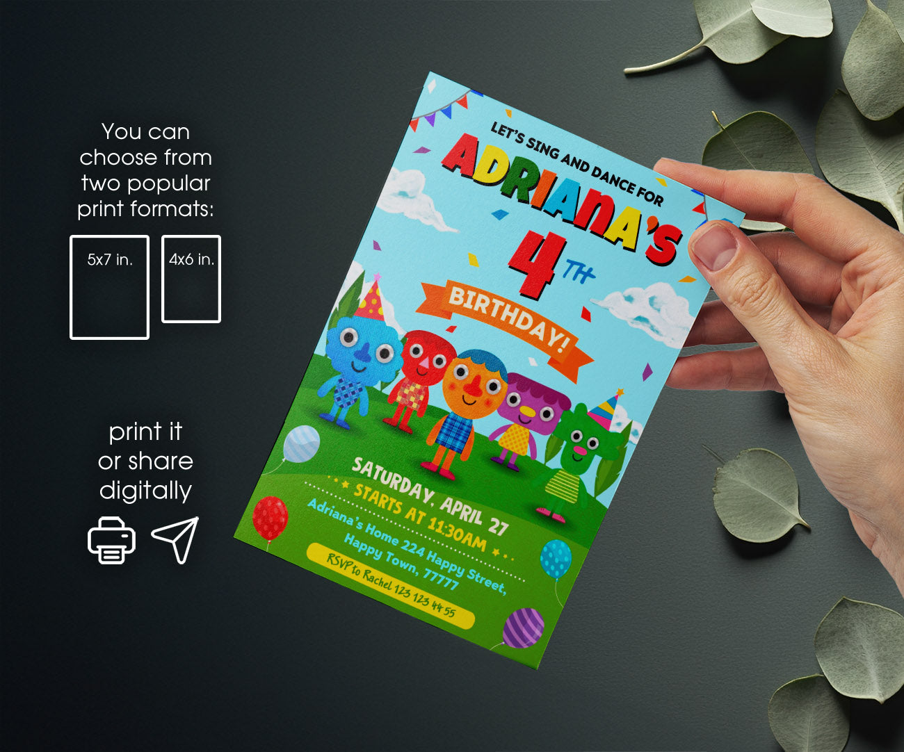 Super Simple Songs customizable invitation template | Share or Print | YL519