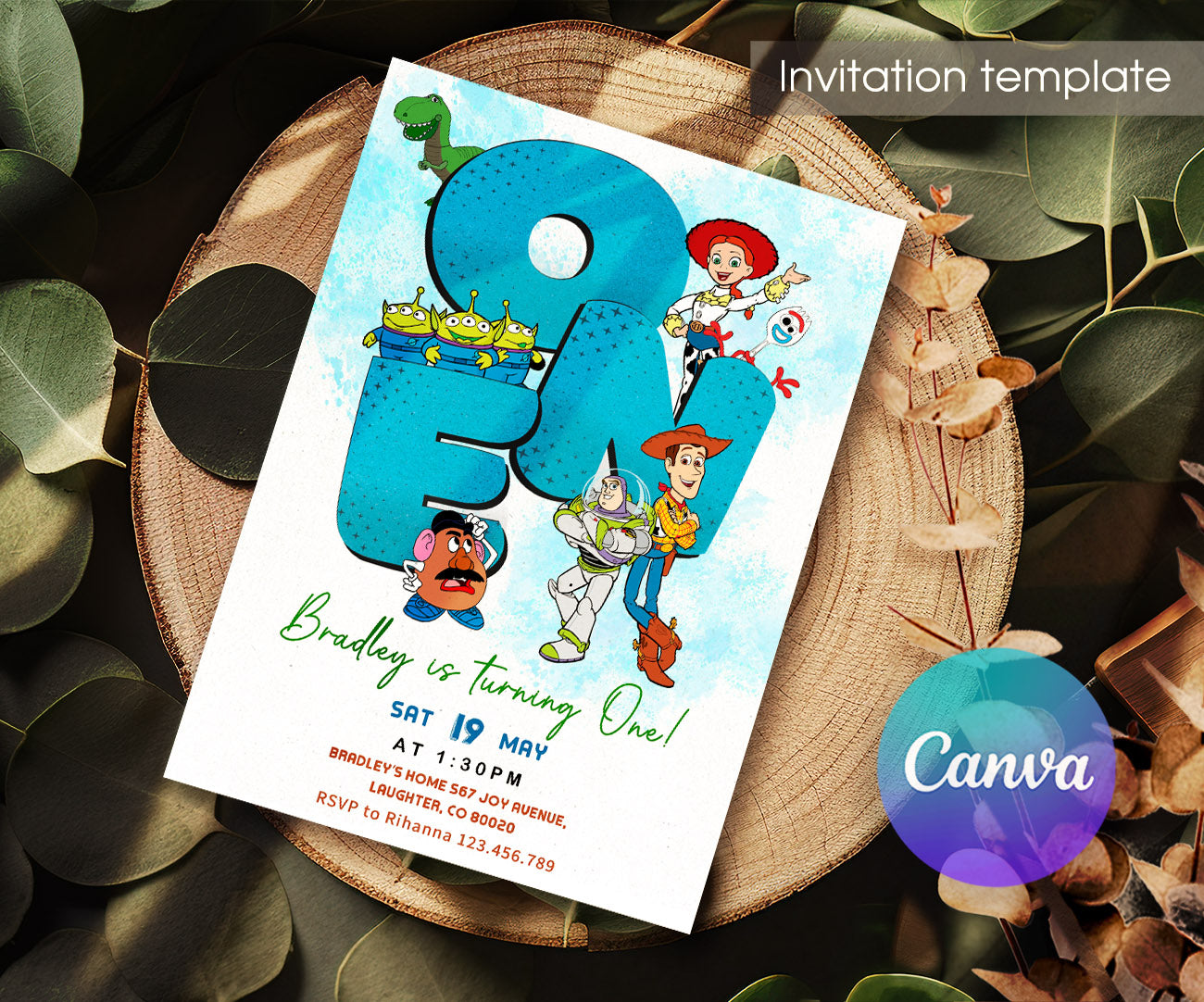 Toy Story Woody customizable invitation template | Share or Print | PJ277