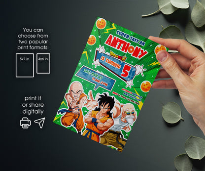 Dragon Ball Z Anime customizable invitation template | Share or Print | boy | FE352