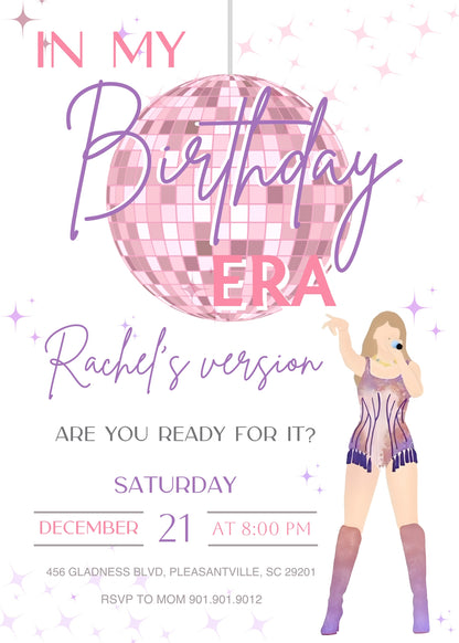 Taylor Swift Eras Tour customizable invitation template | Share or Print | girl | WX579