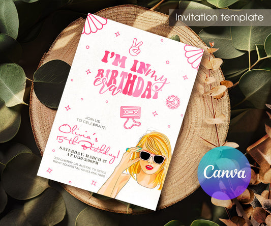 Taylor Swift Eras Tour customizable invitation template | Share or Print | girl | RP681
