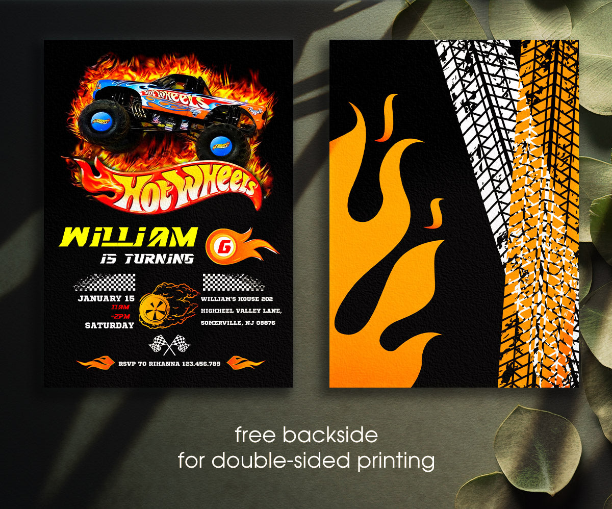 Hot Wheels Racing customizable invitation template | Share or Print | boy | ZV262