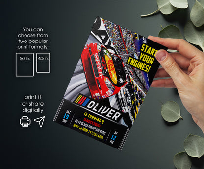 Nascar Ricky Bobby customizable invitation template | Share or Print | boy | EE441
