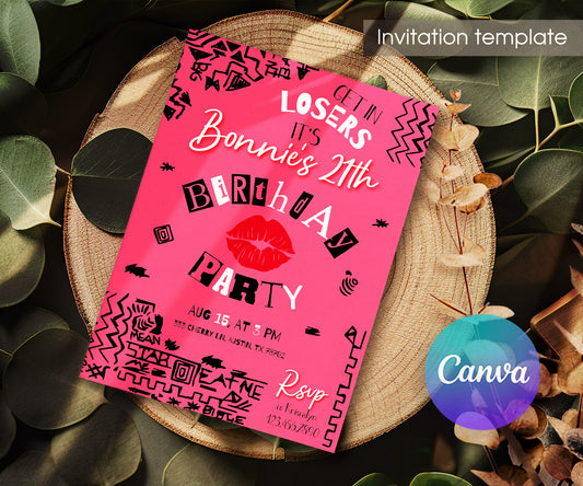 Mean Girls customizable invitation template | Share or Print | girl | MR753