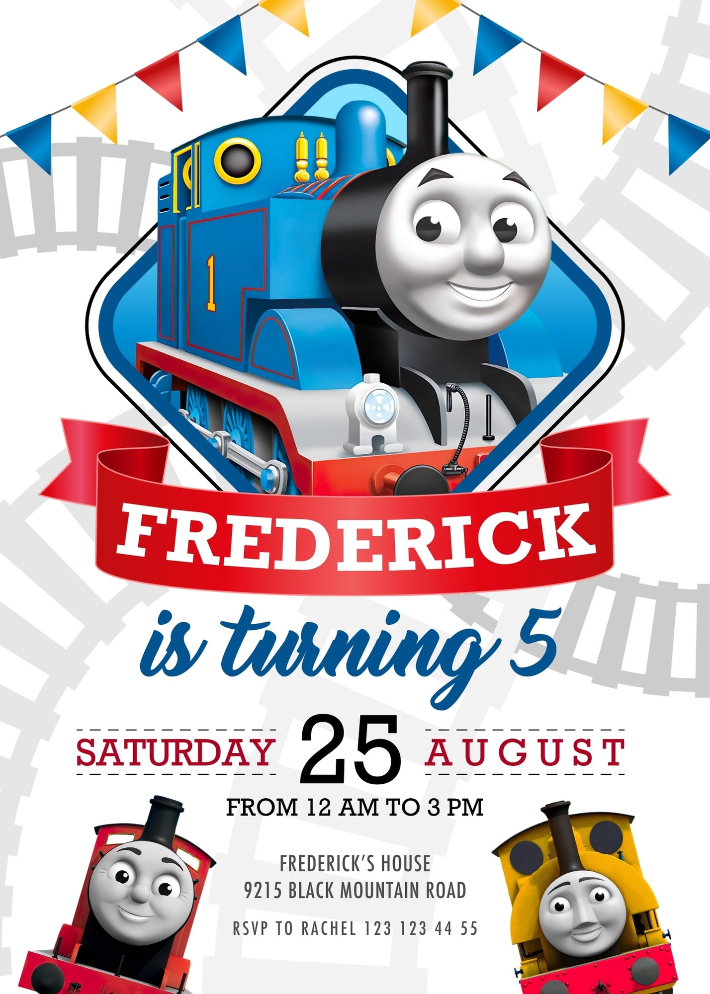 Thomas Train & Friends customizable invitation template | Share or Print | UF923