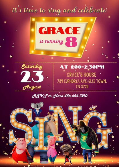 Sing Two Karaoke customizable invitation template | Share or Print | XP497