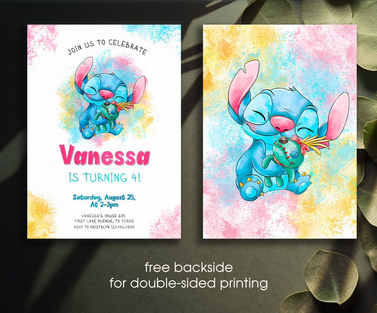Lilo & Stitch Aloha customizable invitation template | Share or Print | YD278