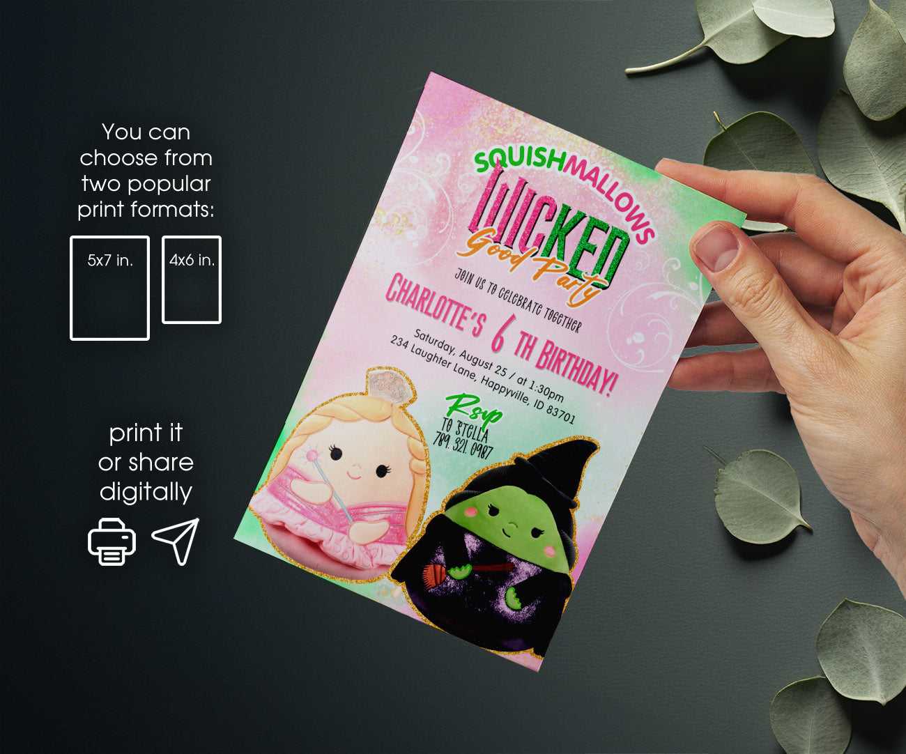 Squish Wicked customizable invitation template | Share or Print | ST947