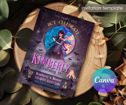 Wednesday Addams customizable invitation template | Share or Print | girl | BZ495