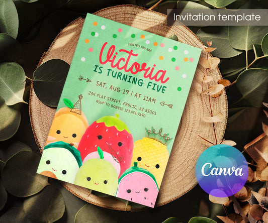 Squishmallows customizable invitation template | Share or Print | MR965