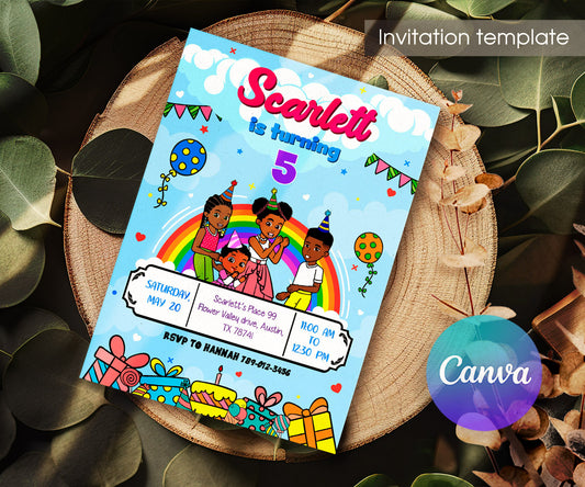 Gracie's Corner Music customizable invitation template | Share or Print | girl | FR808