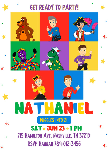 Wiggles One Finger One Thumb customizable invitation template | Share or Print | LL226