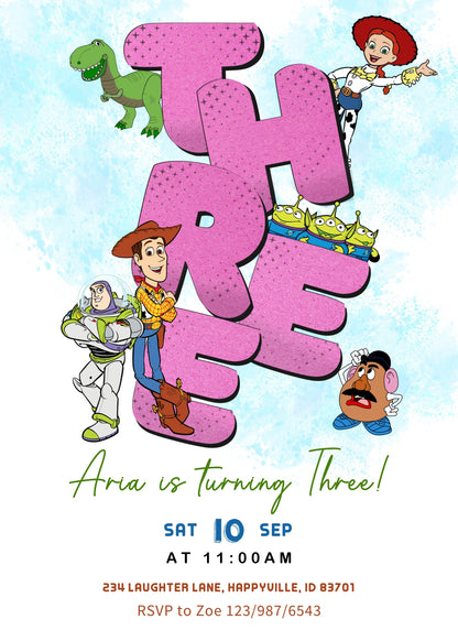 Toy Story Woody customizable invitation template | Share or Print | NT884