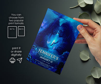 Avatar The Way of Water customizable invitation template | Share or Print | WT059