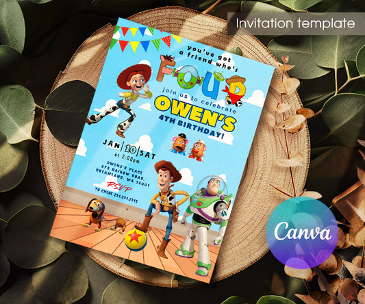 Toy Story Woody customizable invitation template | Share or Print | HY185