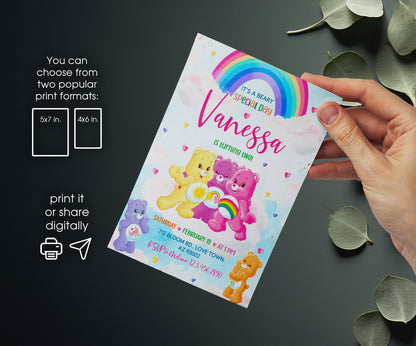 Care Bears customizable invitation template | Share or Print | KV810