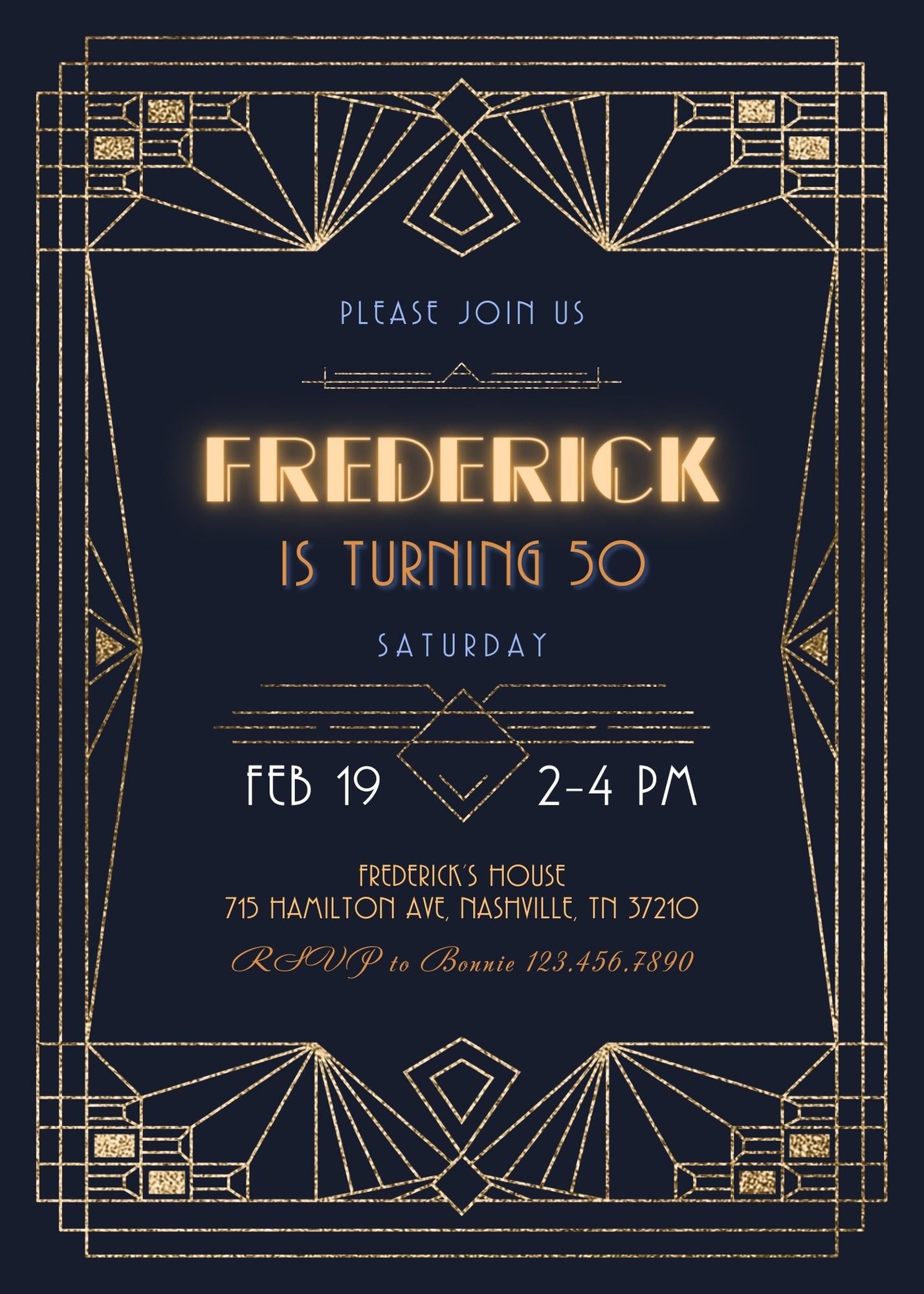The Great Gatsby Art Deco customizable invitation template | Share or Print | YC687