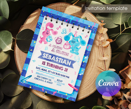 Blue's Clues Puppy customizable invitation template | Share or Print | ZD655