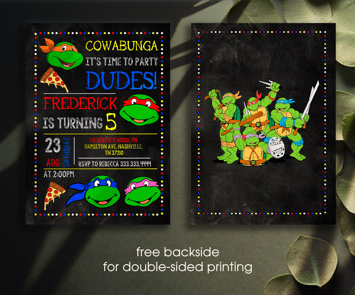 Teenage Mutant Ninja Turtles customizable invitation template | Share or Print | boy | AS350