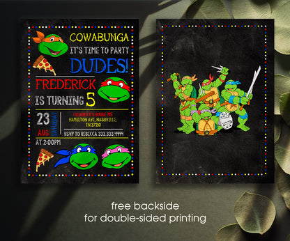 Teenage Mutant Ninja Turtles customizable invitation template | Share or Print | boy | AS350