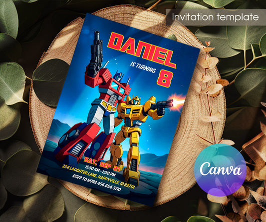 Transformers Rescue Bots customizable invitation template | Share or Print | boy | FE005