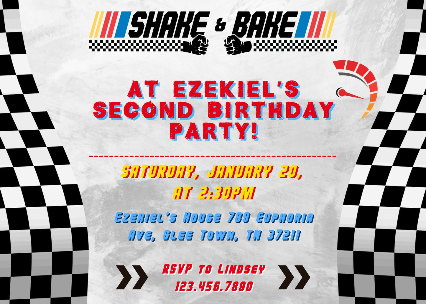 Nascar Ricky Bobby customizable invitation template | Share or Print | boy | NM635