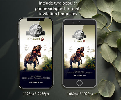Jurassic World Dinosaur customizable invitation template | Share or Print | VS751