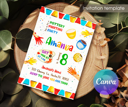 Art Pottery customizable invitation template | Share or Print | girl | NW265