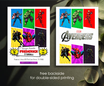 Avengers Marvel Superhero customizable invitation template | Share or Print | boy | CZ820