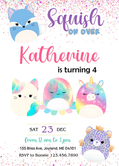 Squishmallows customizable invitation template | Share or Print | FZ858