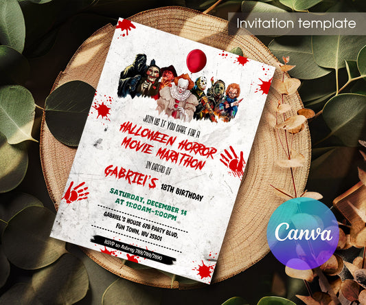 Horror Killer Movie Party customizable invitation template | Share or Print | UQ425