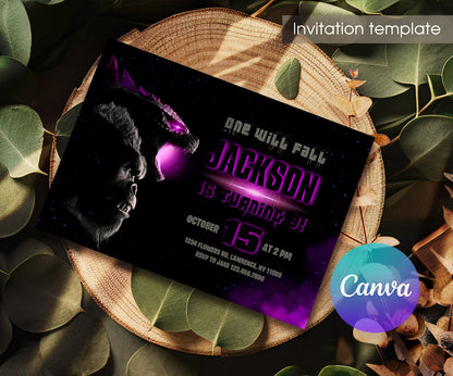 Godzilla X King Kong customizable invitation template | Share or Print | TA101