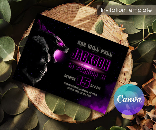 Godzilla X King Kong customizable invitation template | Share or Print | TA101