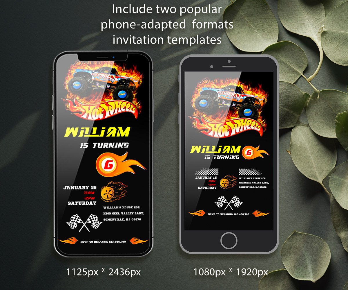 Hot Wheels Racing customizable invitation template | Share or Print | boy | ZV262