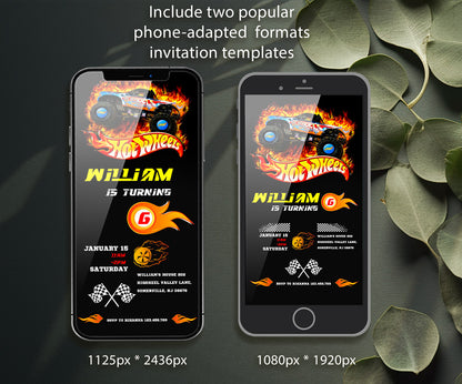 Hot Wheels Racing customizable invitation template | Share or Print | boy | ZV262